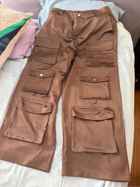 Forever 21 Pants - Forever 21 Brown Wide-Leg Cargo Jumpsuit Pants